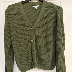 Time and Tru Sage Green Knit Cardigan